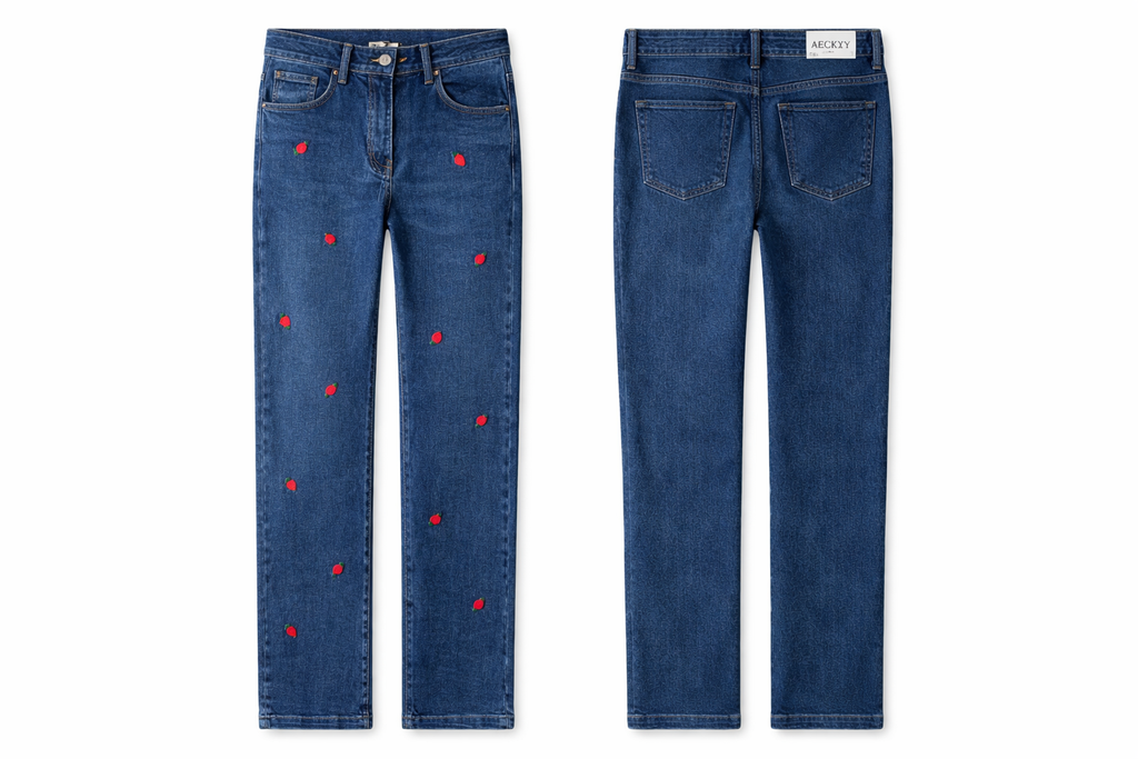 JEANS BORDADOS FRESAS