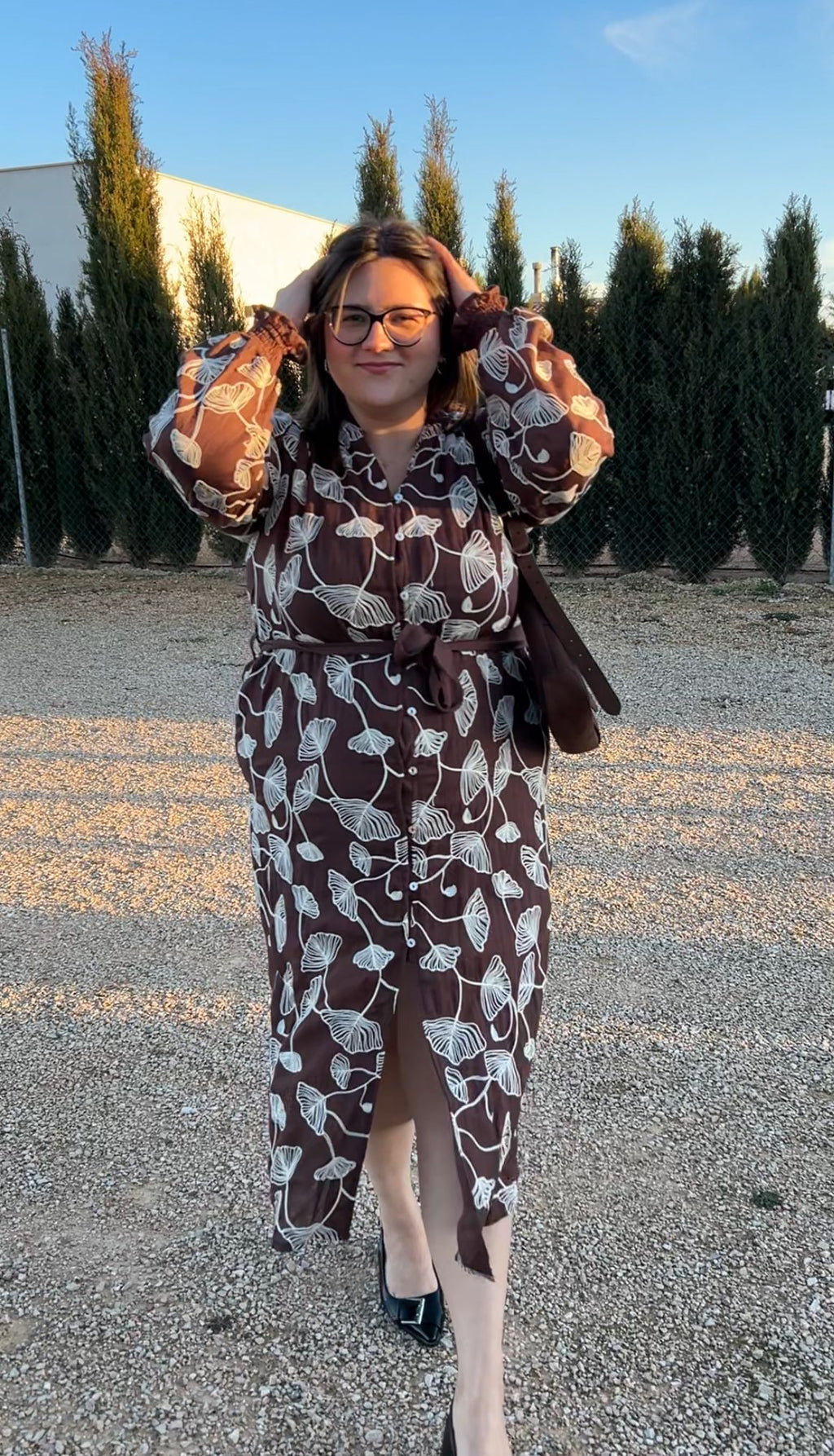 VESTIDO MIDI CON ESTAMPADO BÓTANICO